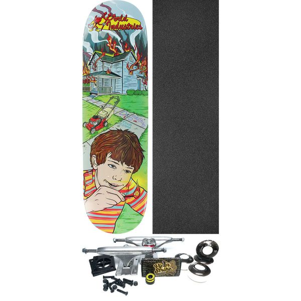 World Industries Skateboards Kevin Klemme House Fire Skateboard Deck - 8.3" x 32" - Complete Skateboard Bundle